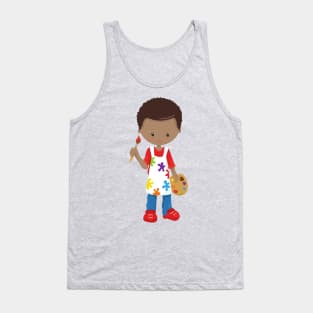 African American Boy, Painter, Paint Artist, Brush Tank Top